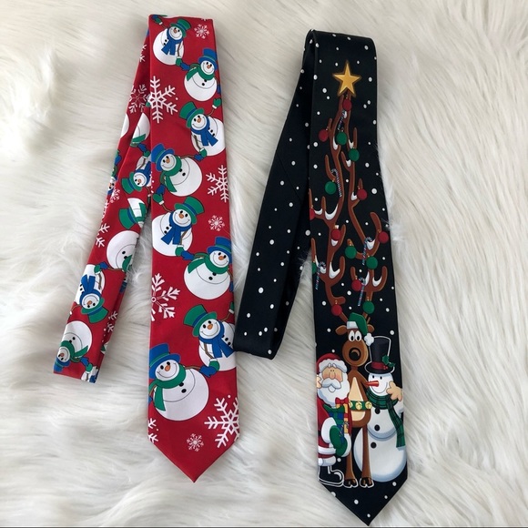 Hallmark Christmas Neck Ties Snowman Themed Festive Holiday Workwear - Picture 9 of 9